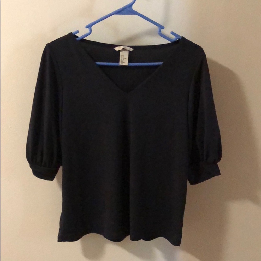 h&m navy blue blouse